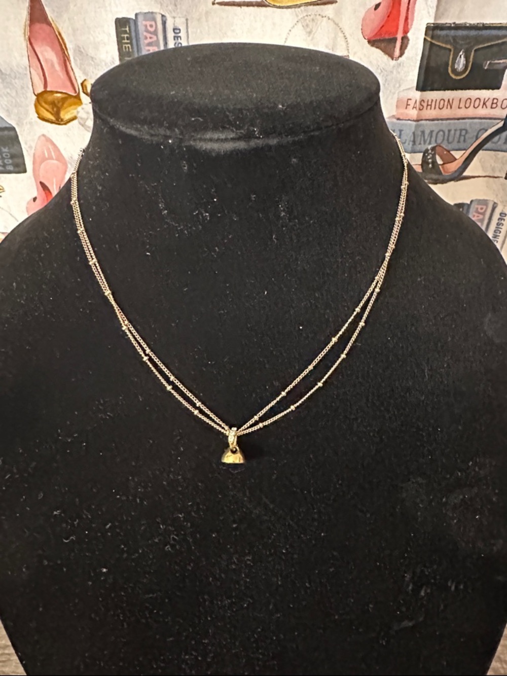 Gold Double-Layer Bell Pendant Necklace - Women Jewelry